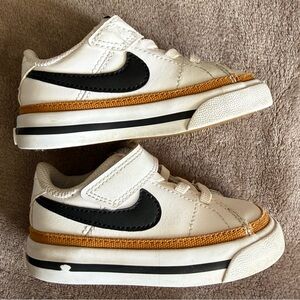 Nike Court Kids White Sneakers with Black